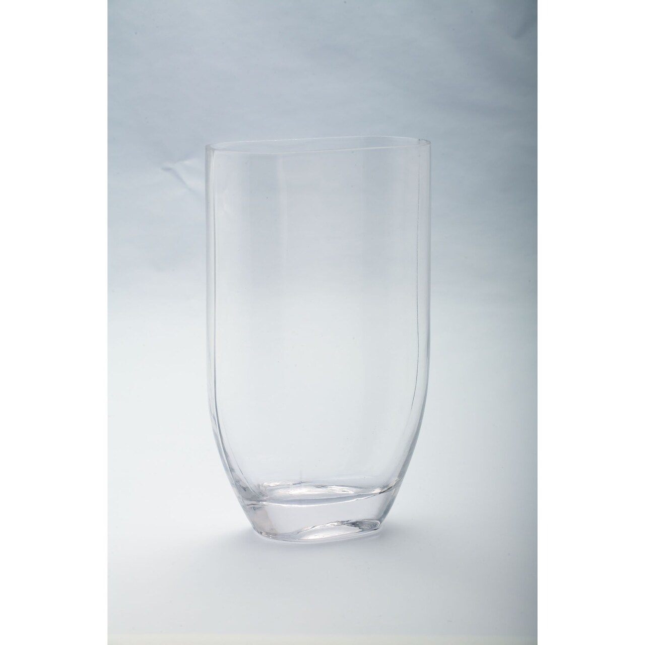 CC Home Furnishings 10" Clear Solid Tapered Oval Shaped Vase
